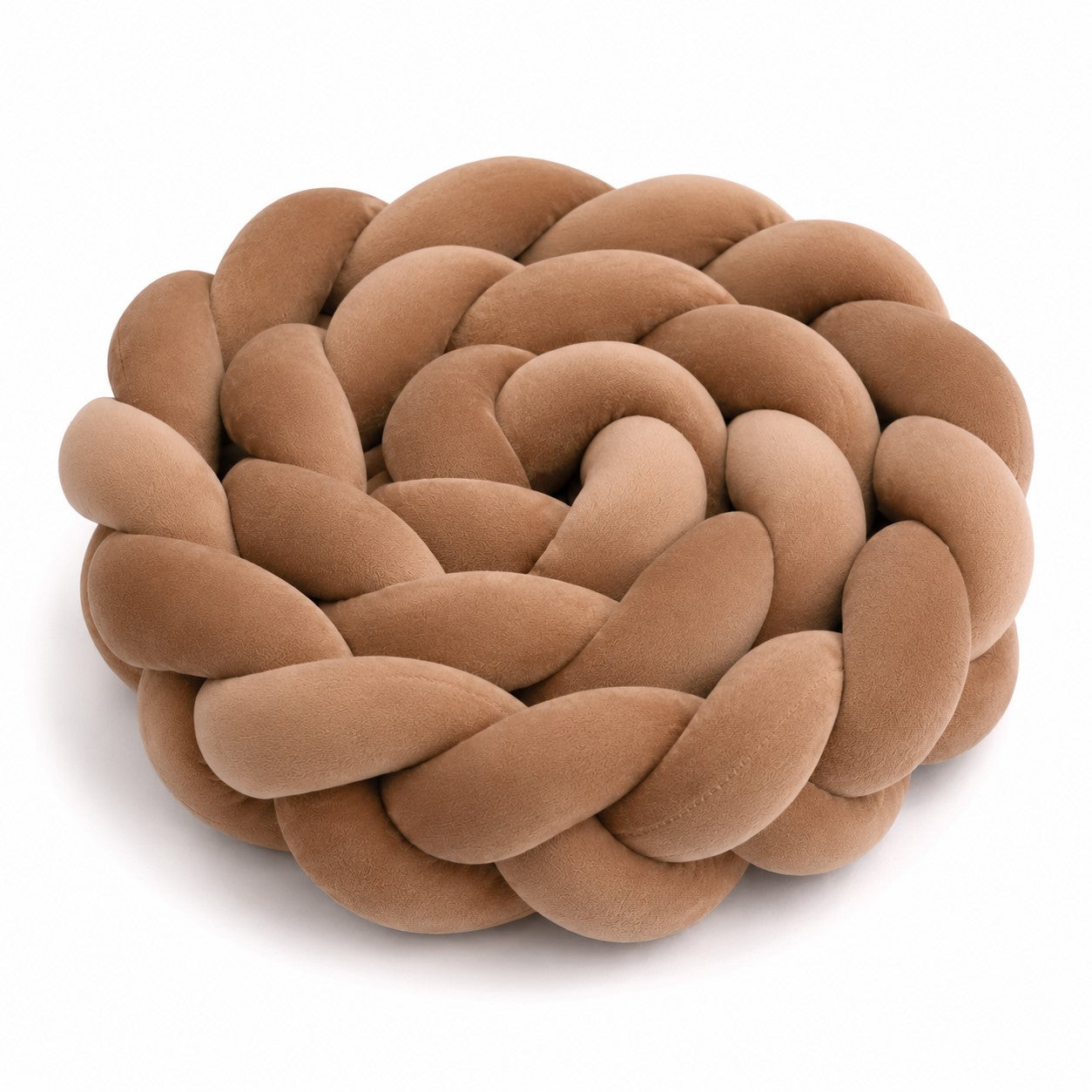 Tour de lit bébé tressé marron doux et confortable pour protéger des barreaux