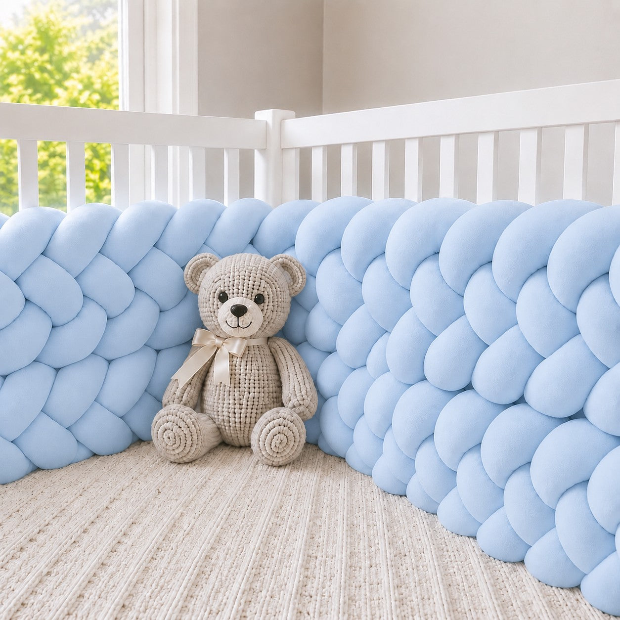 Tour de lit tressé bébé adapté aux lits 60x120 et 70x140