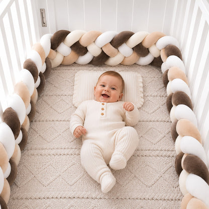 Tour de lit tressé bébé épais pour lit à barreaux