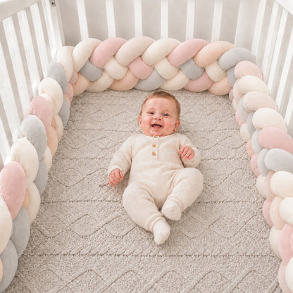 Tour de lit tressé bébé 4 brins épais et moelleux