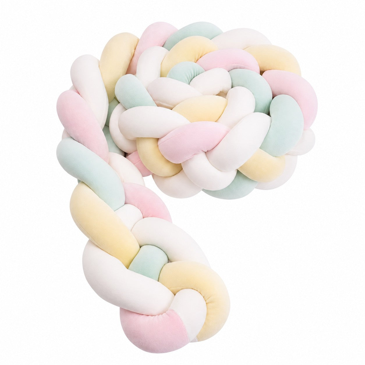 Tresse de lit bébé 4 brins en coton au toucher velours