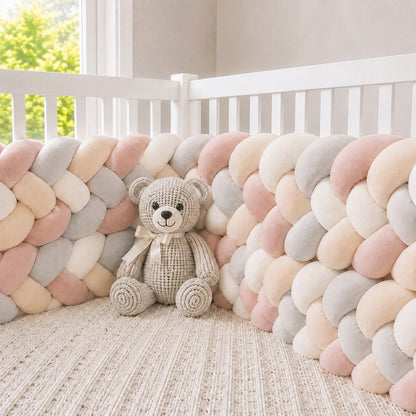 Tresse de lit bébé 4 brins au toucher velours