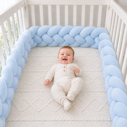 Tour de lit tressé bébé 4 brins pour lit à barreaux