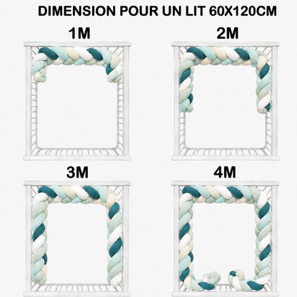 Tresse de lit bébé bleu royal au toucher velours