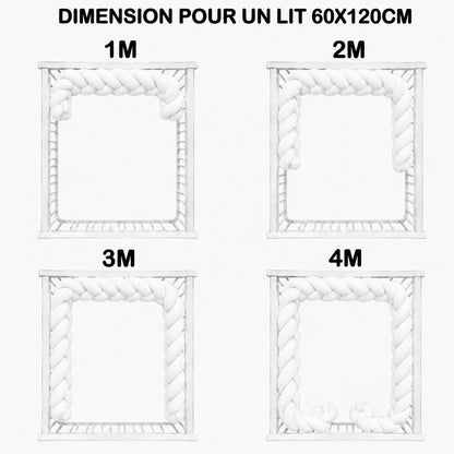 Tresse tour de lit bébé disponible en 2m et 3m
